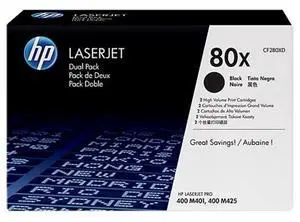 Hewlett Packard CF280XD HP 80X (CF280XD) 2-pack High Yield Black Original LaserJet Toner Cartridges - Black - Laser - 6900 Page