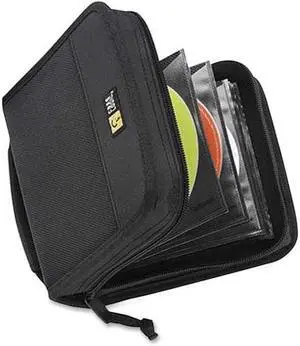 Case Logic CDW-32BLACK Case Logic 32 Capacity CD Wallet - Book Fold - Nylon - Black - 32 CD/DVD