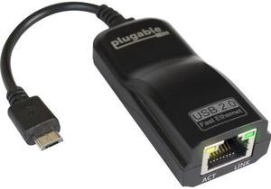 Plugable USB 2.0 OTG Micro-B to 100Mbps Fast Ethernet Adapter Compatible with Windows Tablets, Raspberry Pi Zero, and Some Android Devices (ASIX AX88772A chipset)