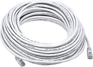 Monoprice Cat5e Ethernet Patch Cable - 100 Feet - White | Network Internet Cord - RJ45, Stranded, 350Mhz, UTP, Pure Bare Copper Wire, 24AWG