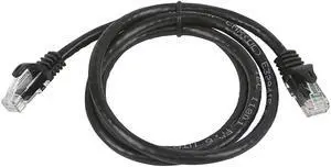 Monoprice Cat5e Ethernet Patch Cable - 3 Feet - Black | Network Internet Cord - Snagless RJ45, Stranded, 350Mhz, UTP, Pure Bare Copper Wire, 24AWG - Flexboot Series