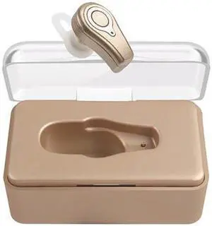 DPRUI wireless headphones with Charging Box Wireless Stereo Earbud Business Earphone Bluetooth headphones for a mobile phone (Gold)