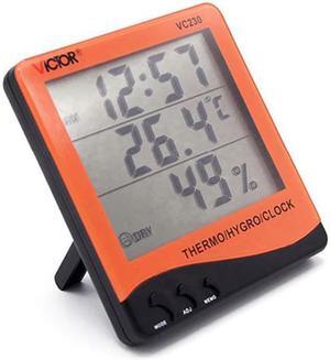 Victor VC230 Digital Temperature And Humidity Meter With Clock Alarm