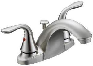 AquaPlumb 1554002 Swan Neck Bathroom Faucet with Pop-Up Drain, Satin-Nickel Finish