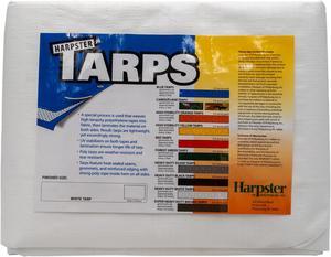 Harpster Tarps 6' x 10' Heavy Duty White 6 oz. Poly Tarp 12 Mil