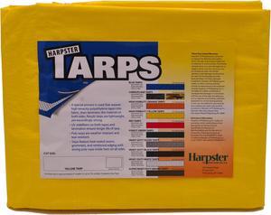 Harpster Tarps 8' x 10' High Visibility Yellow 3.3 oz. Poly Poly Tarp 8 Mil