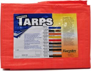 Harpster Tarps 15' x 15' High Visibility Orange 3.3 oz. Poly Tarp 8 Mil