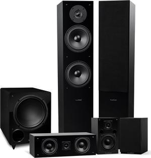 Fluance Elite High Definition Surround Sound Home Theater 5.1 Speaker System including 3-Way Floorstanding Towers, Center Channel, Rear Surround Speakers and a DB10 Subwoofer - Black Ash (SX51BR)