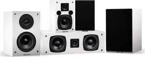 Fluance Elite High Definition Compact Surround Sound Home Theater 5.0 Channel Speaker System including 2-Way Bookshelf, Center Channel and Rear Surround Speakers - White (SX50WHC)