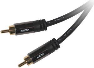 Audtek SMC12 Premium Single RCA Audio Subwoofer Cable with Metal Shell 12 ft