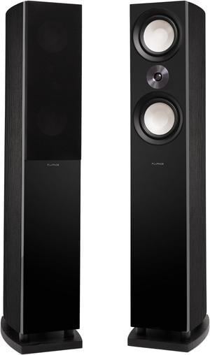 Fluance Reference High Performance 3-Way Floorstanding Loudspeakers with Down-firing 8" Subwoofers for 2-Channel Stereo Listening or Home Theater System - Black Ash/Pair (XL8F)