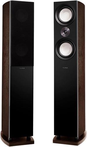 Fluance Reference High Performance 3-Way Floorstanding Loudspeakers with Down-firing 8" Subwoofers for 2-Channel Stereo Listening or Home Theater System - Walnut/Pair (XL8FW)