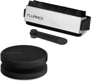 Fluance Vinyl Record Accessory Kit With Record and Stylus Anti-Static Carbon Fiber Brushes and Record Weight (VB52RW03)
