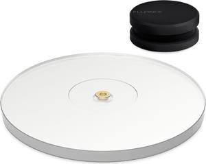 Fluance High Density Frosted Acrylic Platter For Fluance Reference Turntables RT82/RT83/RT84/RT85, includes HiFi Vinyl Record Weight 760 gram Steel LP Disc Stabilizer