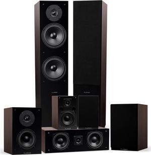 Fluance Elite High Definition Surround Sound Home Theater 7.0 Channel Speaker System including 3-Way Floorstanding Towers, Center Channel, Surround and Rear Surround Speakers - Walnut (SX70WR)