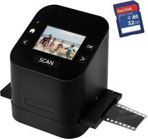Magnasonic All-In-One Film & Slide Scanner, High Resolution 22MP, Converts 35mm/110/126/ Super 8/8mm Film & 135/110/126 Slides into Digital JPEG, 2.4" LCD Screen with Bonus 32GB SD Card (FS52)
