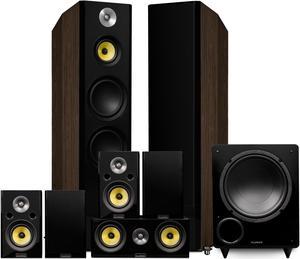 Fluance Signature HiFi Surround Sound Home Theater 7.1 Speaker System including 3-Way Floorstanding Towers, Center Channel, Surrounds and Rear Surrounds and DB10 Subwoofer - Natural Walnut (HF71WR)