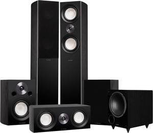 Fluance Reference Surround Sound Home Theater 5.1 Channel Speaker System including 3-Way Floorstanding Towers, Center Channel, Bookshelf Surrounds and DB10 Subwoofer - Black Ash (X851BR)