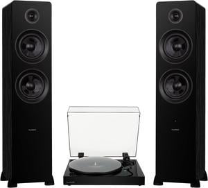 Fluance RT81+ Turntable (Piano Black) and Ai81 Tower Speakers (Black Ash) Bundle: High Fidelity Vinyl Playback & Powerful Stereo Sound, Integrated Amplifiers