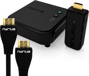 Nyrius ARIES Pro Wireless HDMI Transmitter & Receiver to Stream HD 1080p 3D Video From Laptop, PC, Cable, Netflix, YouTube, PS4, Drones, Pro Camera, to HDTV/Projector & Bonus HDMI Cable