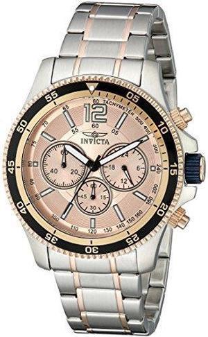 Invicta 13977 Men's Specialty Chrono Silver-Tone Ss Rose-Tone Dial Watch