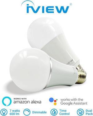 Pack of 2 iView ISB600 Smart WiFi LED Light Bulb, Multi-color, Dimmable, NO HUB REQUIRED