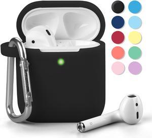 GMYLE AirPods Case, Silicone Protective Shockproof Case Cover Skins with Keychain Compatible with Apple AirPod 2 & 1