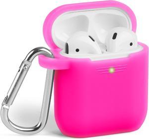 GMYLE AirPods Case, Silicone Protective Shockproof Case Cover Skins with Keychain Compatible with Apple AirPod 2 & 1