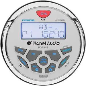 Planet Audio PGR35B 3.5" Marine Radio Bluetooth Rear Aux Input AM/FM