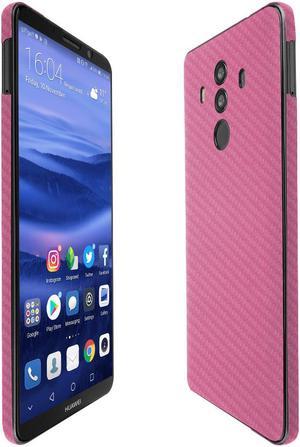 Skinomi TechSkin - Huawei Mate 10 Pro Screen Protector + Pink Carbon Fiber Full Body Skin / Front & Back Wrap Clear Film / Ultra HD and Anti-Bubble Shield