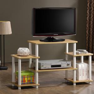 Furinno 11257BE/WH Turn n Tube No-Tool Entertainment Center TV Stand (Beech/White)