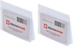 Alpine Swiss SET OF 2 Clear Plastic Wallet Inserts 12 Pages Picture Card Holder