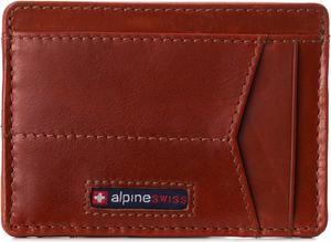 Alpine Swiss Men RFID Safe Minimalist Front Pocket Wallet Small Slim Card Holder