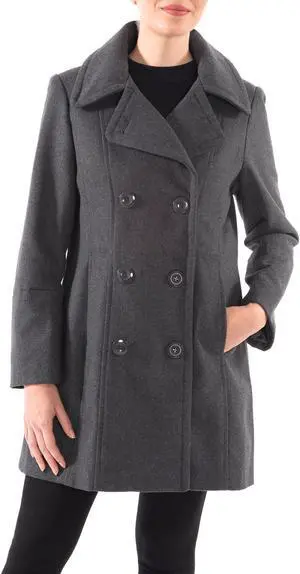 Alpine Swiss Norah Womens Peacoat Runs Big Double-Breasted Jacket Flattering Fit
