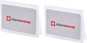 Alpine Swiss Set of 2 Plastic Wallet Inserts 6 Page Card Holder Picture Windows Alpine Swiss Set of 2 Plastic Wallet Inserts 6 Page Card Holder Picture Windows