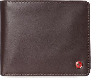 Alpine Swiss RFID Mens Wallet Deluxe Capacity Passcase Bifold Two Bill Sections
