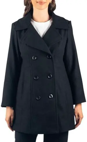 Alpine Swiss Norah Womens Peacoat Runs Big Double-Breasted Jacket Flattering Fit