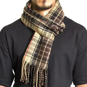 Alpine Swiss Classic Plaid Pattern Soft Acrylic Scarf