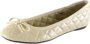 Alpine Swiss Womens Aster Ballet Flats Patent Leather Slip-On Shoes Quilted Pillow Stitch Rounded Toe Everyday Comfortable Fashion Footwear
