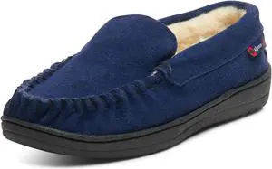 Alpine Swiss Yukon Mens Suede Shearling Moccasin Slippers Moc Toe Slip On Shoes