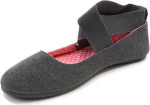 Alpine Swiss Peony Ballet Flats Shoes For Women Elastic Ankle Strap Flats Round Closed-Toe Slip On Loafers Padded for Comfort Runs Small