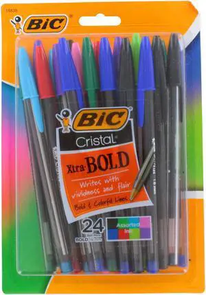 BIC Pen,Cristal,Xtra Bold,24 MSBAPP241AST