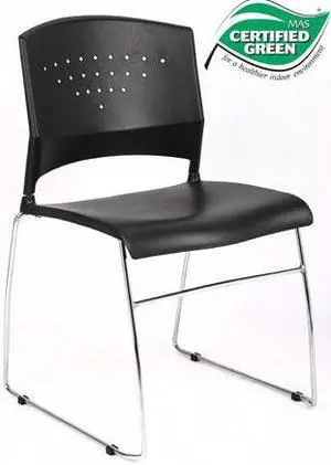 Boss Black Stack Chair With Chrome Frame 5 Pcs Pack