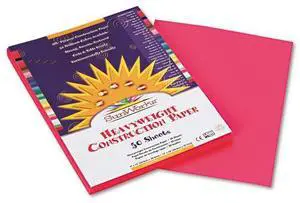 SunWorks Construction Paper, 58 lbs., 9 x 12, White, 50 Sheets/Pack