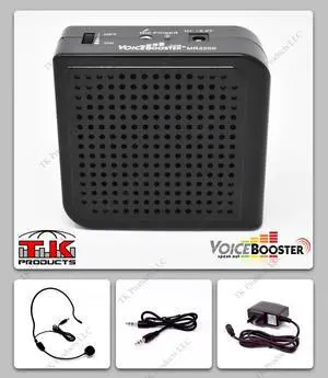 VoiceBooster Voice Amplifier & Mp3 Player 16watts Black MR2200 (Aker), Portable, for Teachers, Coaches, Tour Guides, Presentations, Costumes, Etc.