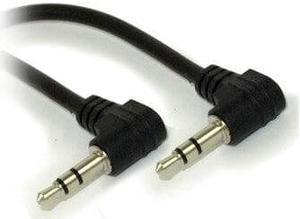 3.5mm Male to 3.5mm Male Speaker Cable RIGHT ANGLE 1.5ft