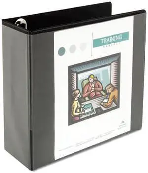 Comfort Grip Deluxe Plus D-Ring View Binder, 4" Capacity, 8-1/2 x 11, Black - UNV30753