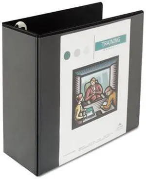 Comfort Grip Deluxe Plus D-Ring View Binder, 5" Capacity, 8-1/2 x 11, Black - UNV30755