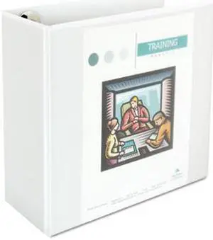 Comfort Grip Deluxe Plus D-Ring View Binder, 5" Capacity, 8-1/2 x 11, White - UNV30756
