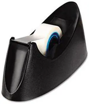 Desktop Tape Dispenser, 1" core, Weighted Non-Skid Base, Black - UNV15001